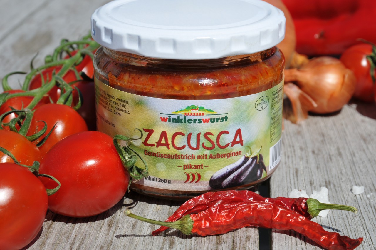 Zacusca Gemüseaufstrich mit Augerginen 250 g pikant aus Rumänien