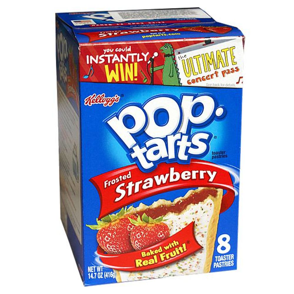 1x8 Kelloggs Pop Tarts Strawberry frosted unter Frühstück