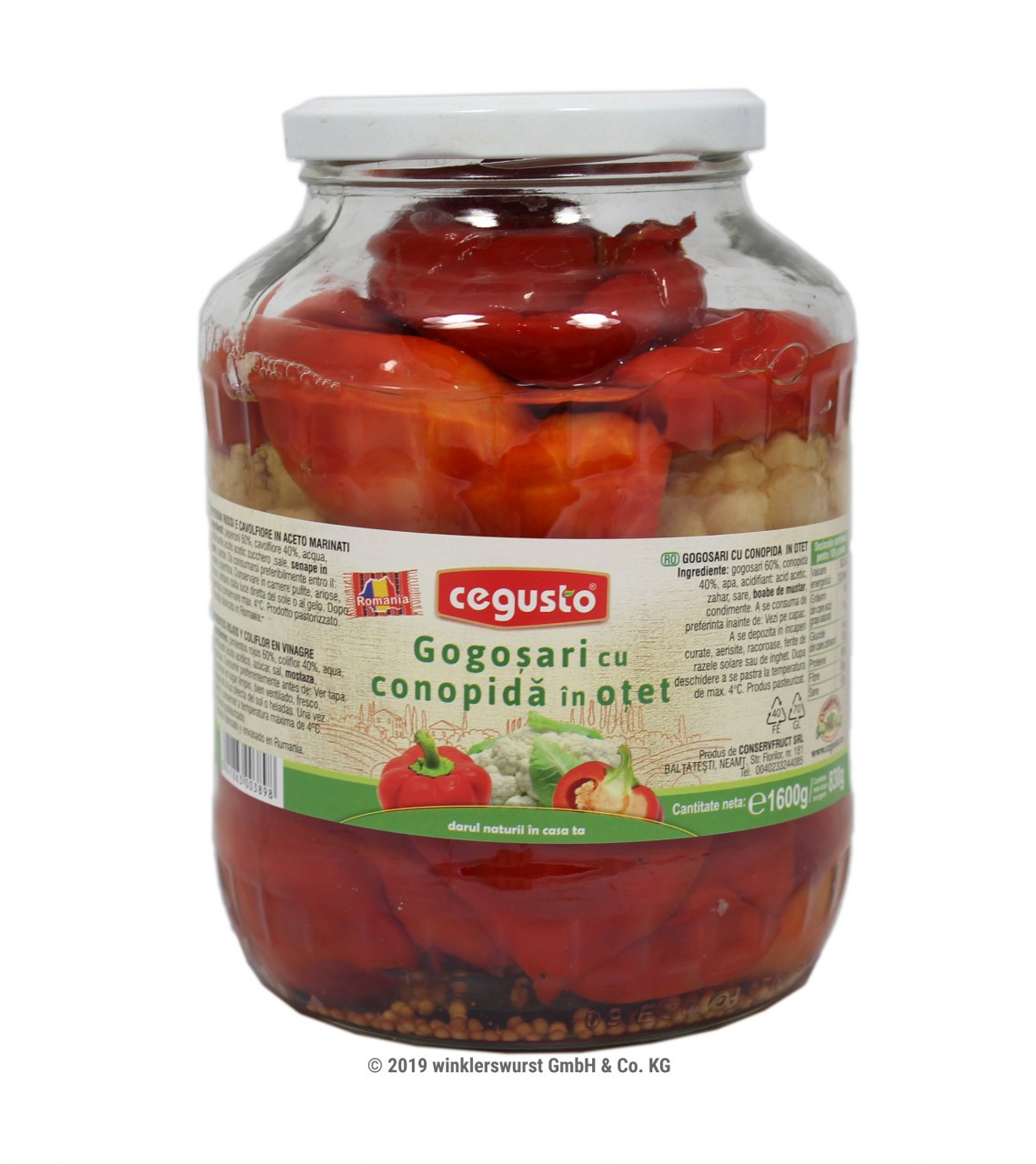 Tomatenpaprika und Blumenkohl in Essig 