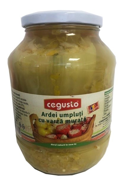 Mit Sauerkraut gefüllte Paprikaschote im Glas (Ardei umpluti cu varza murata ) unter Gläser und Konserven > Eingelegtes