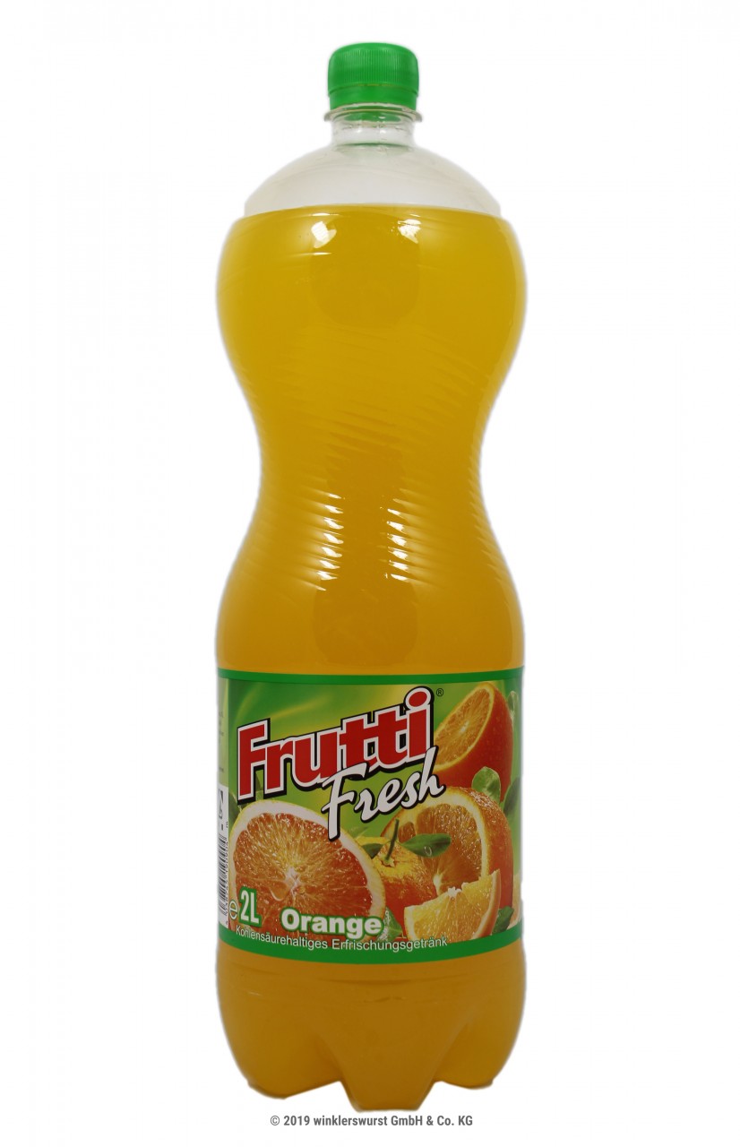 Frutti Fresh Orangensaft 2 l mit Kohlensäure