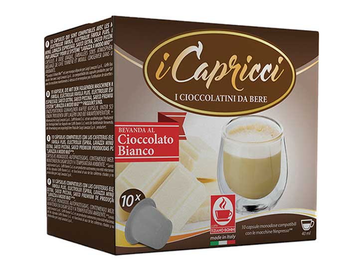 Caffe Bonini weisse Schokolade Kapseln für Nespresso-Maschine (10 St-)