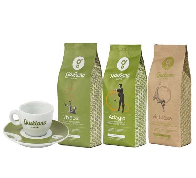 Giuliano Caffe Kaffeebohnen 3kg + 1 Tasse KOSTENLOS