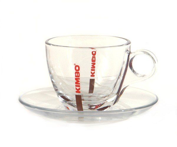 Kimbo Cappuccino Glas und Untertasse (6 Stück)